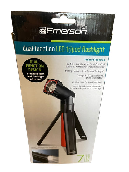 Emerson Dual Function LED Tripod Adjustable Flashlight New