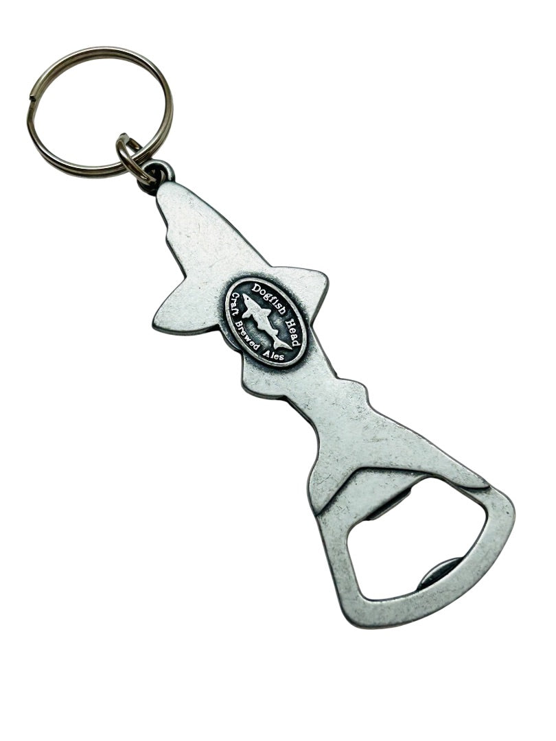Dogfish Head Ale Silvertone Keychain Bottle Opener Keyring 5"
