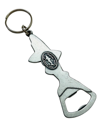 Dogfish Head Ale Silvertone Keychain Bottle Opener Keyring 5"