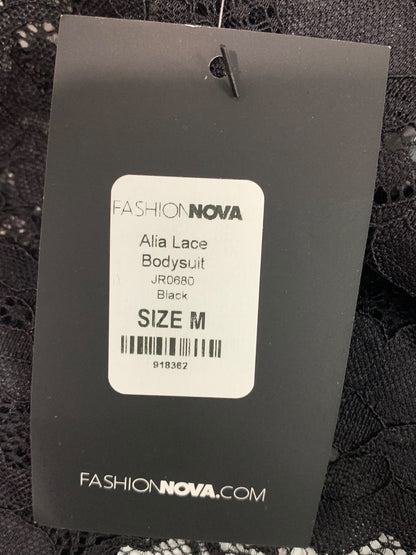 Medium Fashion Nova Womens New Black Lace Bodysuit Alia