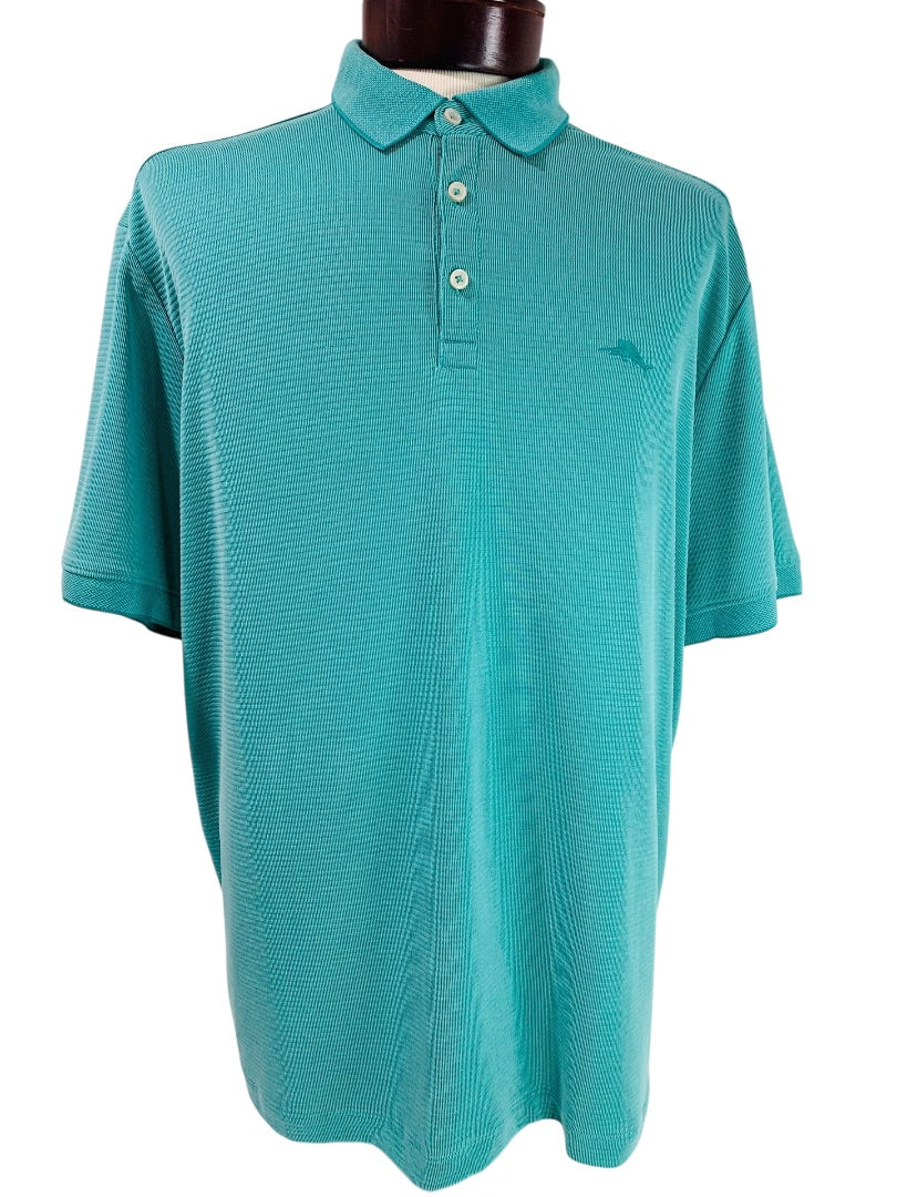 XL Tommy Bahama Island Zone Mens Polo Golf Shirt Turquoise