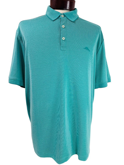 XL Tommy Bahama Island Zone Mens Polo Golf Shirt Turquoise