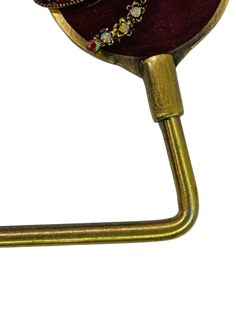 Goldtone Dragonfly Purse Cane Table Hook Embellished Sparkle
