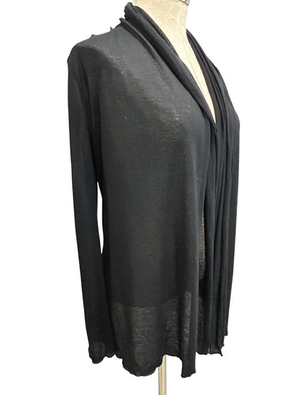 Medium BCBG Max Azria Black Lightweight Knit Open Cardigan Shirt