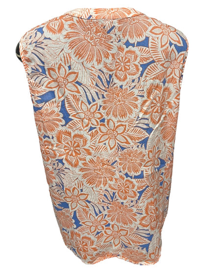 XL Talbots Floral Embroidered Cotton Sleeveless Shirt Boho Pullover