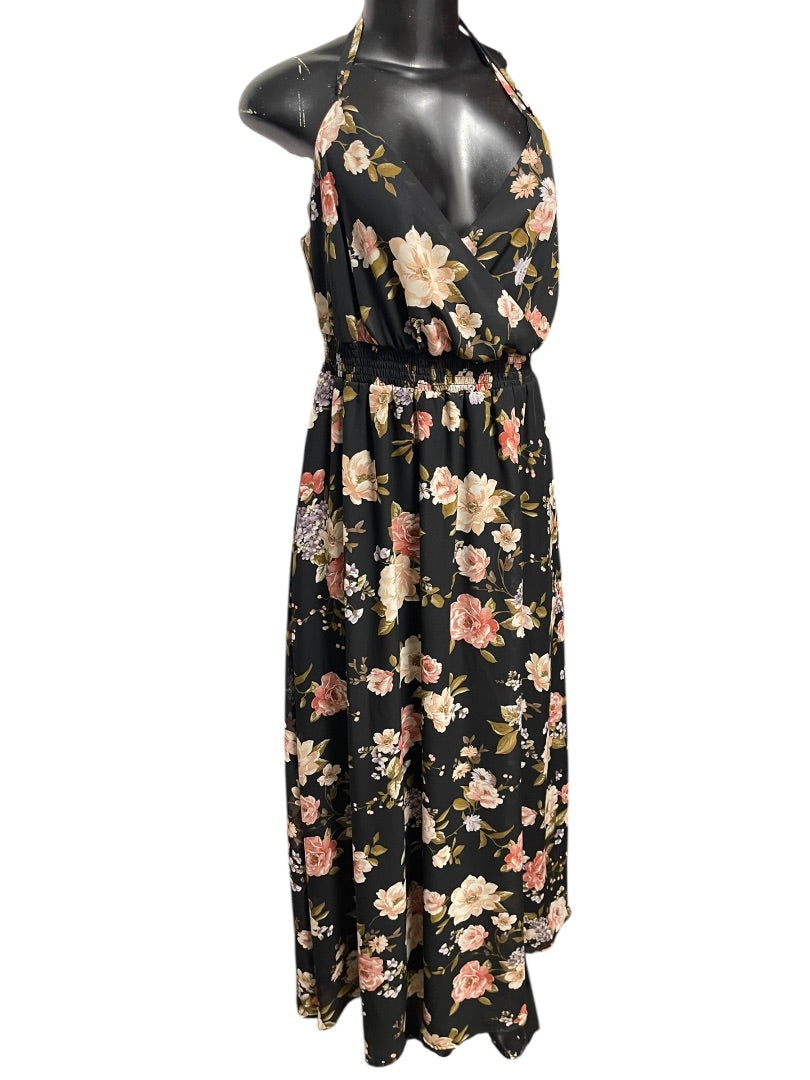 1X Just Found Floral Spaghetti Strap Lined Maxi Dress New