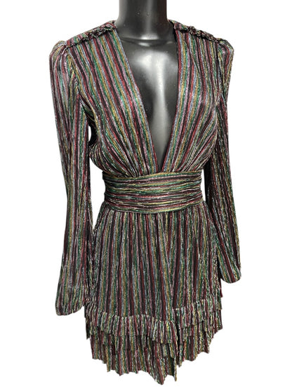 2 Rebecca Vallance Women's Black Metallic Ronnie Cutout Mini Dress