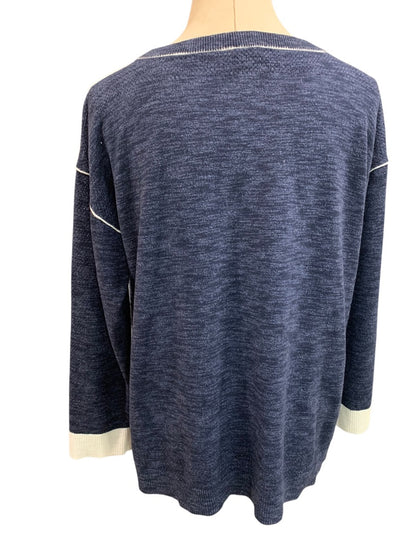 XL T by Talbots Womens Navy Blue Heather Pullover Sweater Casual