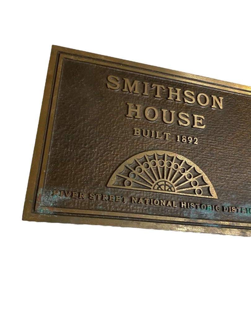 Vintage House Plaque Smithson House River Street National Historic District