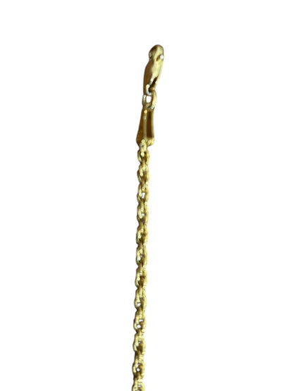 7" Gold Plated Rope Chain Bracelet Stamped 925