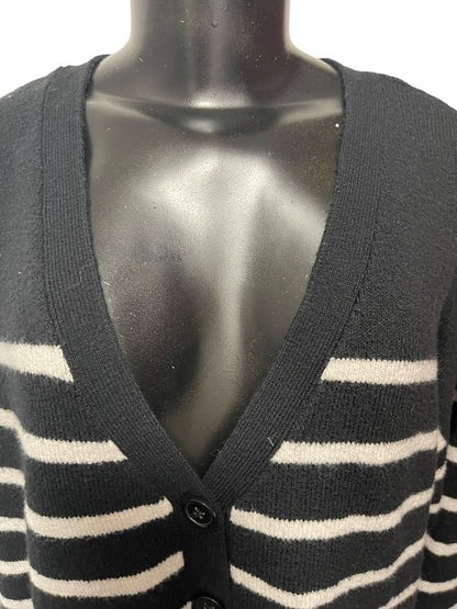 18/20 Lane Bryant Long Sleeve Button Down Striped Cardigan Black & White