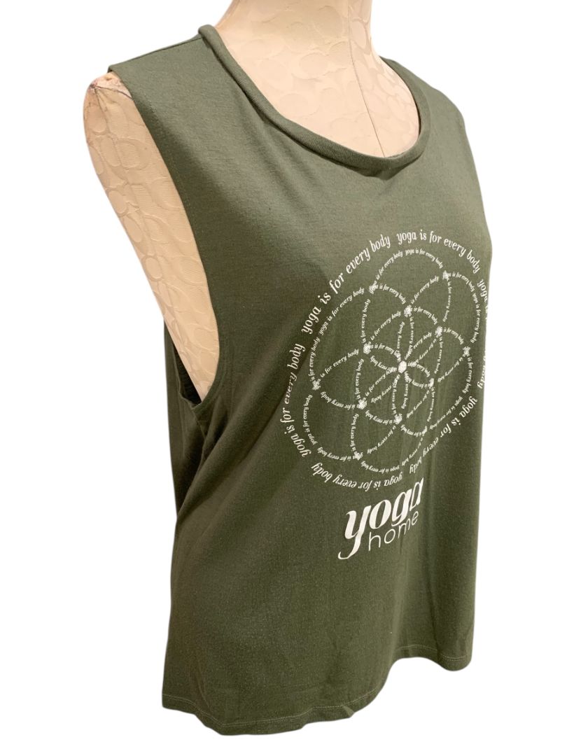 2XL Yoga Home Green Womens Olive Green Tank Top Lightweight