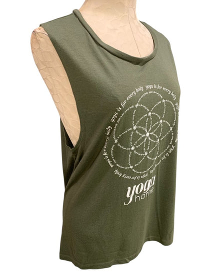 2XL Yoga Home Green Womens Olive Green Tank Top Lightweight