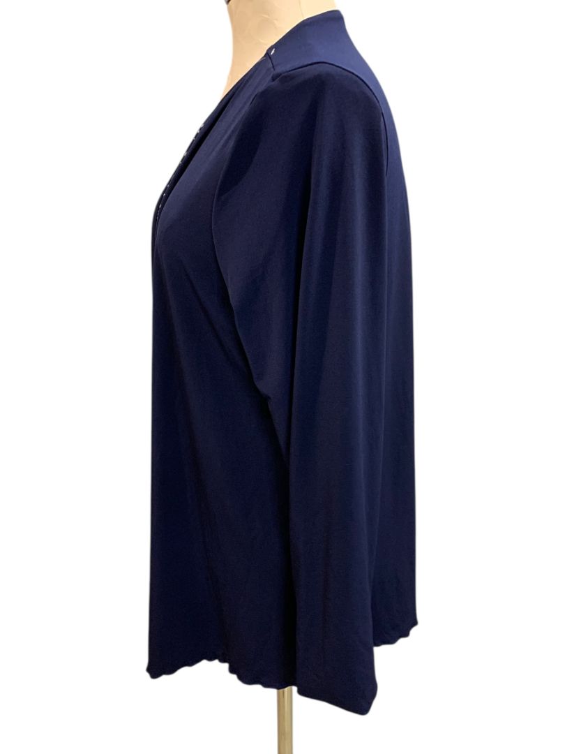 Size XL Womens Navy Blue Reversible Lagenlook Jacket Open