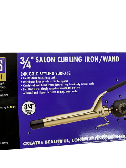 Hot Tools Professional Hair Curling Iron 3/4" 1101 Spring Gold Styling Beauty New