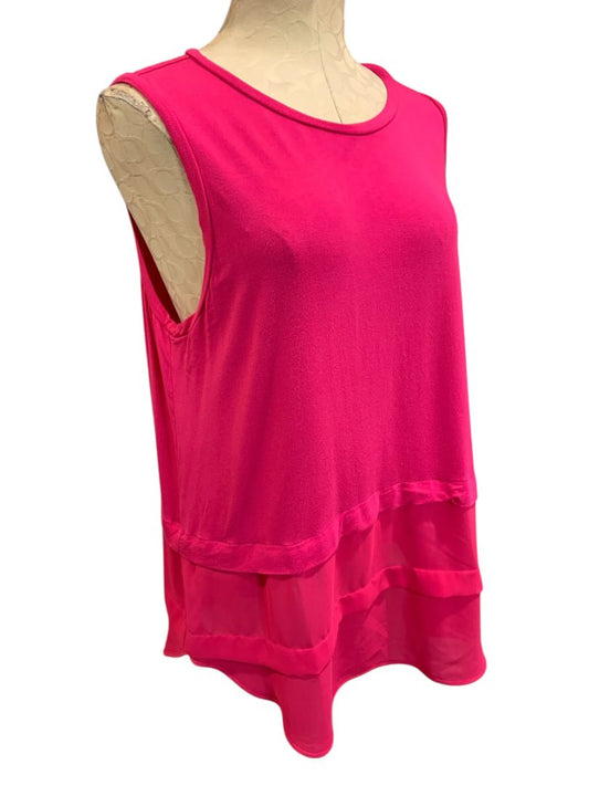 Size XL Michael Kors Hot Pink Womens Tank Top Flounce Hem Soft