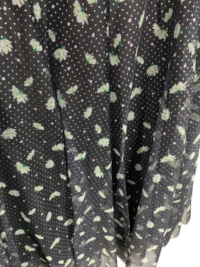 Size 22/24 Cato New Pull On Midi Skirt Black Glittered Tulle