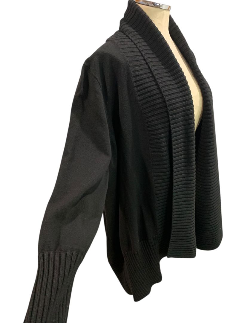 Size 3X International Concepts Woman Black Sweater Open Cardigan Shawl Collar