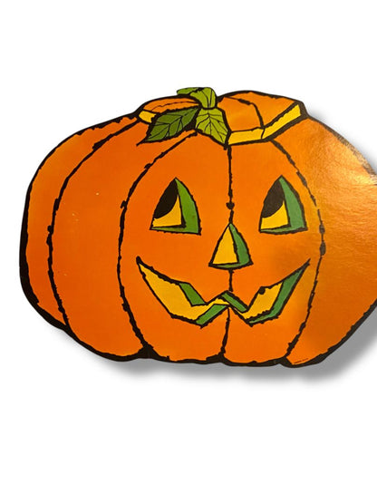 Vintage Eureka Cutout Pumpkin Jack o Lantern Halloween Fall 8.5"