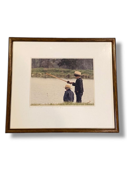 Signed Bill Coleman Matted Framed Small Fry Amish Photo #176