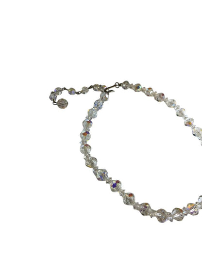 Vintage Signed Laguna Aurora Borealis Beaded Necklace Hook Closure 15"