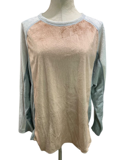 Size Medium Easel New Womens Color Block Soft Neutral Shirt