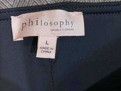 Size Large Philosophy Womens Soft Herringbone Pull On Pants Tummy Control