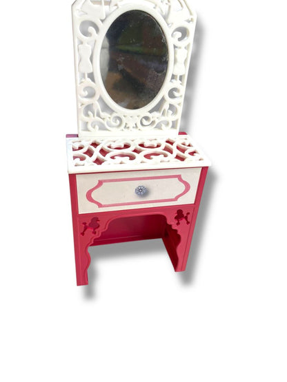 2013 Barbie Dream House Pop Up Vanity Dollhouse Furniture 9"h x 4"w