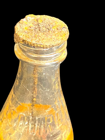 Vintage Esquire Scuff-Kote Clear Glass Shoe Polish Bottle and Cap 4"h