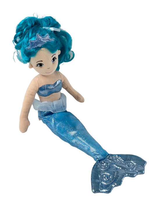 Aurora World Sea Sparkles Mermaid Doll Blue Hair Outfit Fin 17" Plush Doll Toy