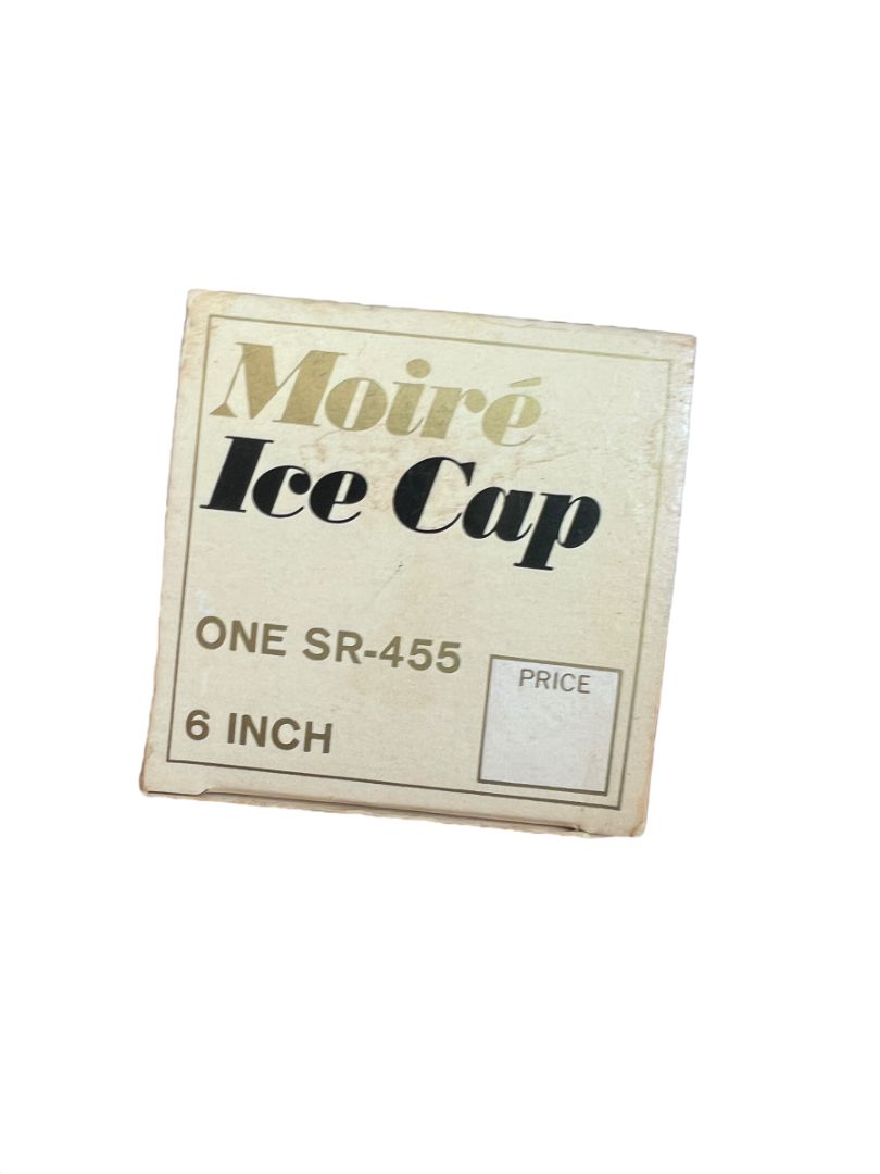 Vintage Ice Cap Pack Checked Cloth Covered Moire 6 Inch USA NOS