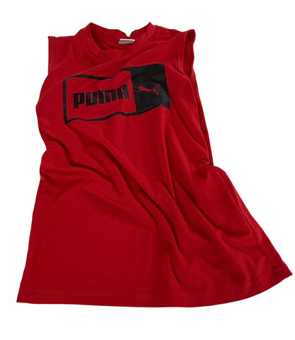 Size 7 Puma Youth Red Black Tank Top Sleeveless Activewear