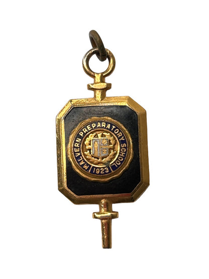 Gold "Malvern Preparatory School 1923" Charm Small 1" Watch Fob