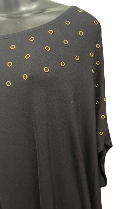 3X Philosophy Woman Republic Clothing Black Top with Gold Grommets