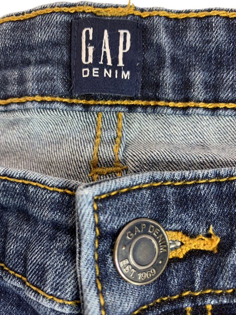 Size 29 Gap Denim Womens Skinny Jeans Tapered Stretch Cotton 25" Inseam Crop