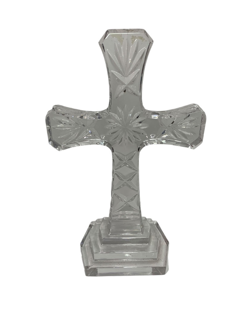 Marquis by Waterford 8" Standing Crystal Cross Clear Glass Chip