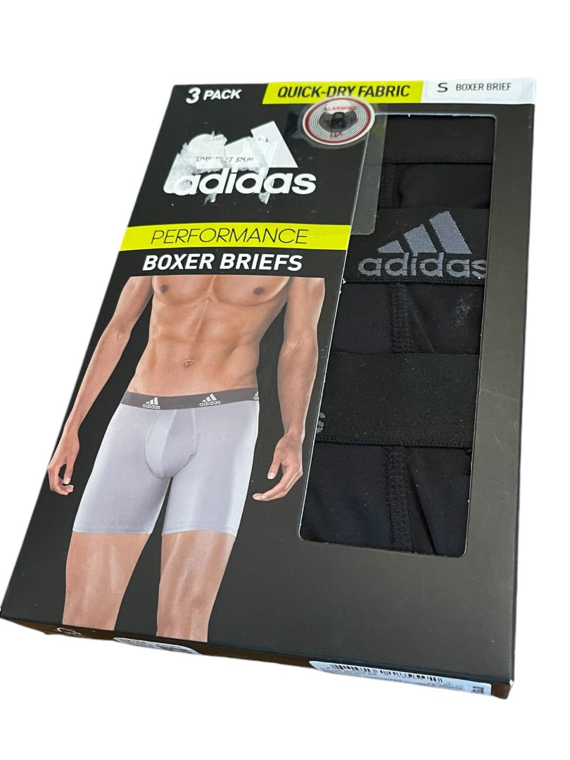 Small Adidas Performance Boxer Brief 3 Pack Black NWT