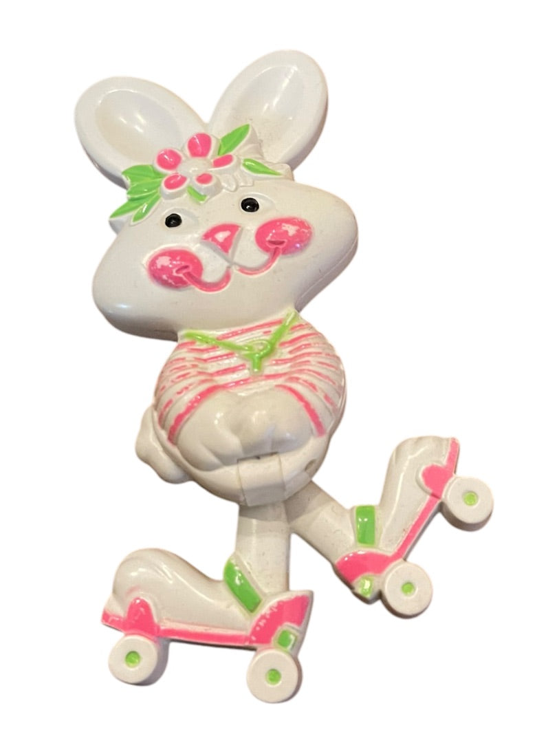 Avon Fragrance Glace Bunny Rabbit Roller Skates Pin 70's