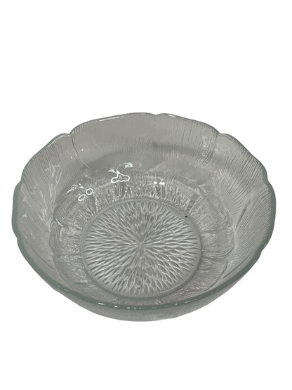 Arcoroc Fleur 7 Inch Round Bowl Clear Glass Flower