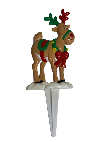 JSNY Rudolph Reindeer Plastic Christmas Yard Lawn Stakes Decor 1990s