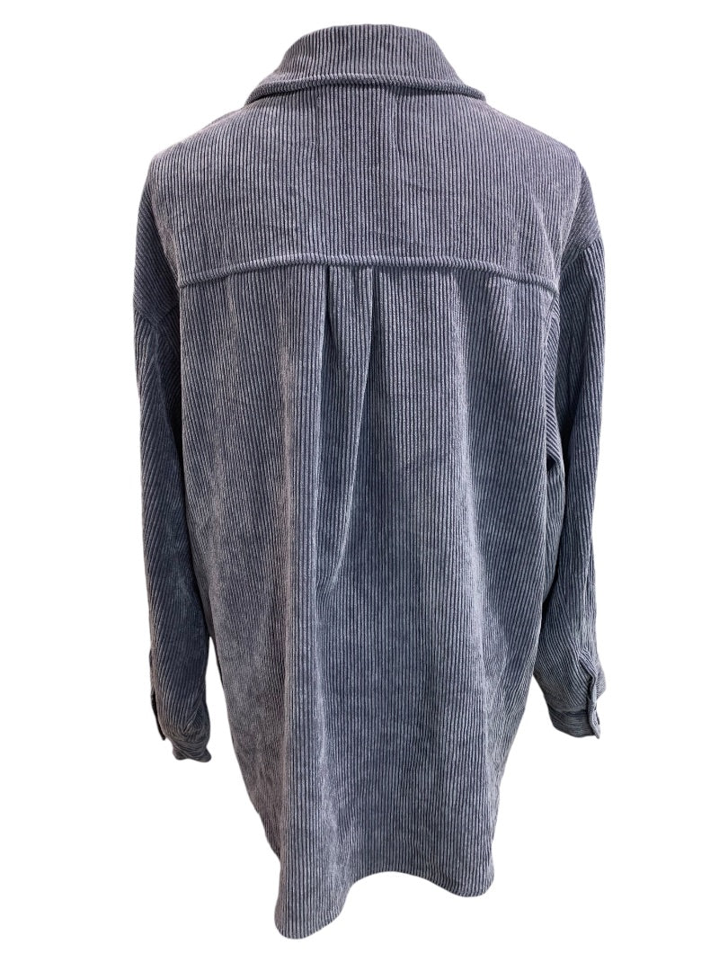 XL Ashley Womens Corduroy Button Up Shirt Shacket