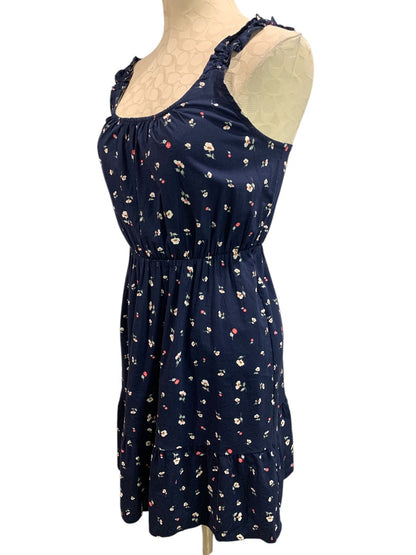 XS Banana Republic New Dress Navy Blue Floral Sundress Banded Waist