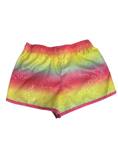 Size 12 Body Glove Girls Youth Unicorn Rainbow Running Shorts Lined