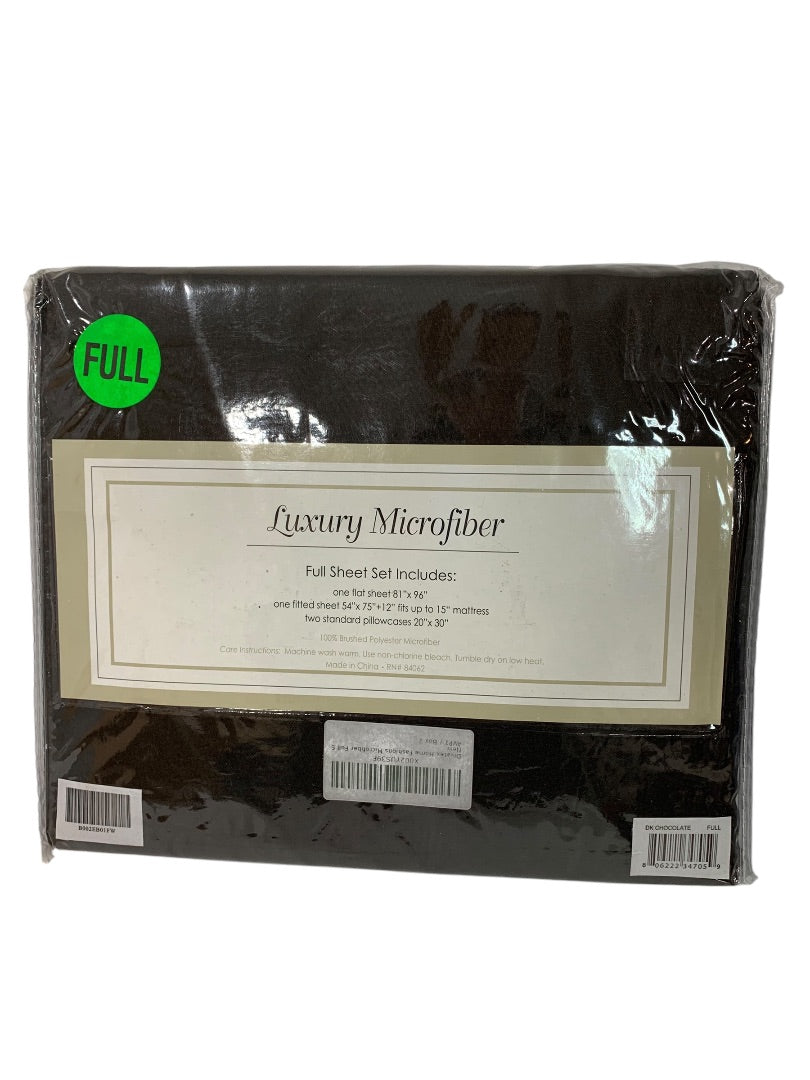 Luxury Microfiber Full Sheet Set New Dark Chocolate