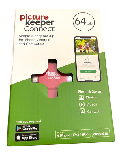 Picture Keeper Connect 64GB Made for IPhone IPad IPod Android Red Sealed New