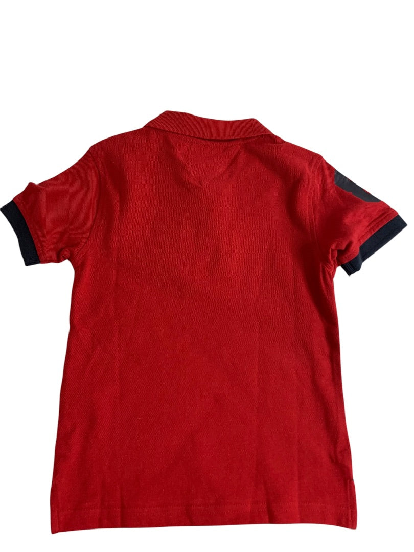 Size 4 Boys Tommy Hilfiger Red Polo Shirt Short Sleeve New