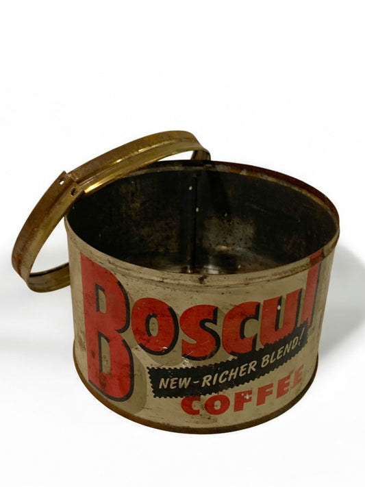 1947 Boscul Coffee Can Tin No Lid Camden NJ 1 Pound