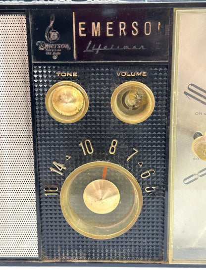 1962 Emerson Lifetimer II Model 31L04 Tube AM Clock Radio Not Tested