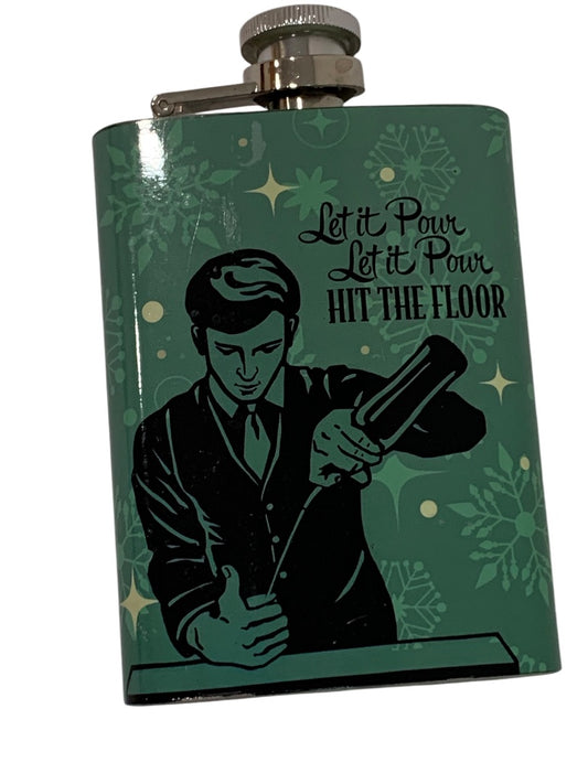 Wembley Stainless Steel Drinking Flask Retro Design 4oz