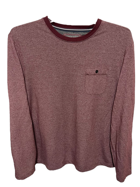 Large Michael Bastian Long Sleeve Pocket Mens Crew Neck Red Heather
